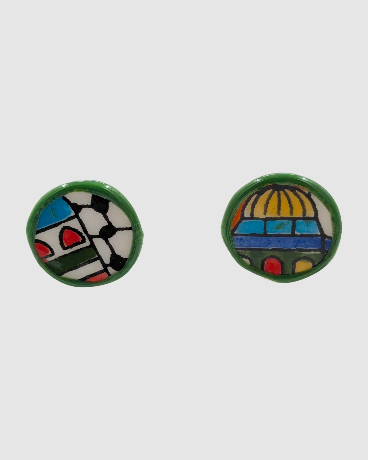 Pendientes hechos a mano con cerámica palestina - I