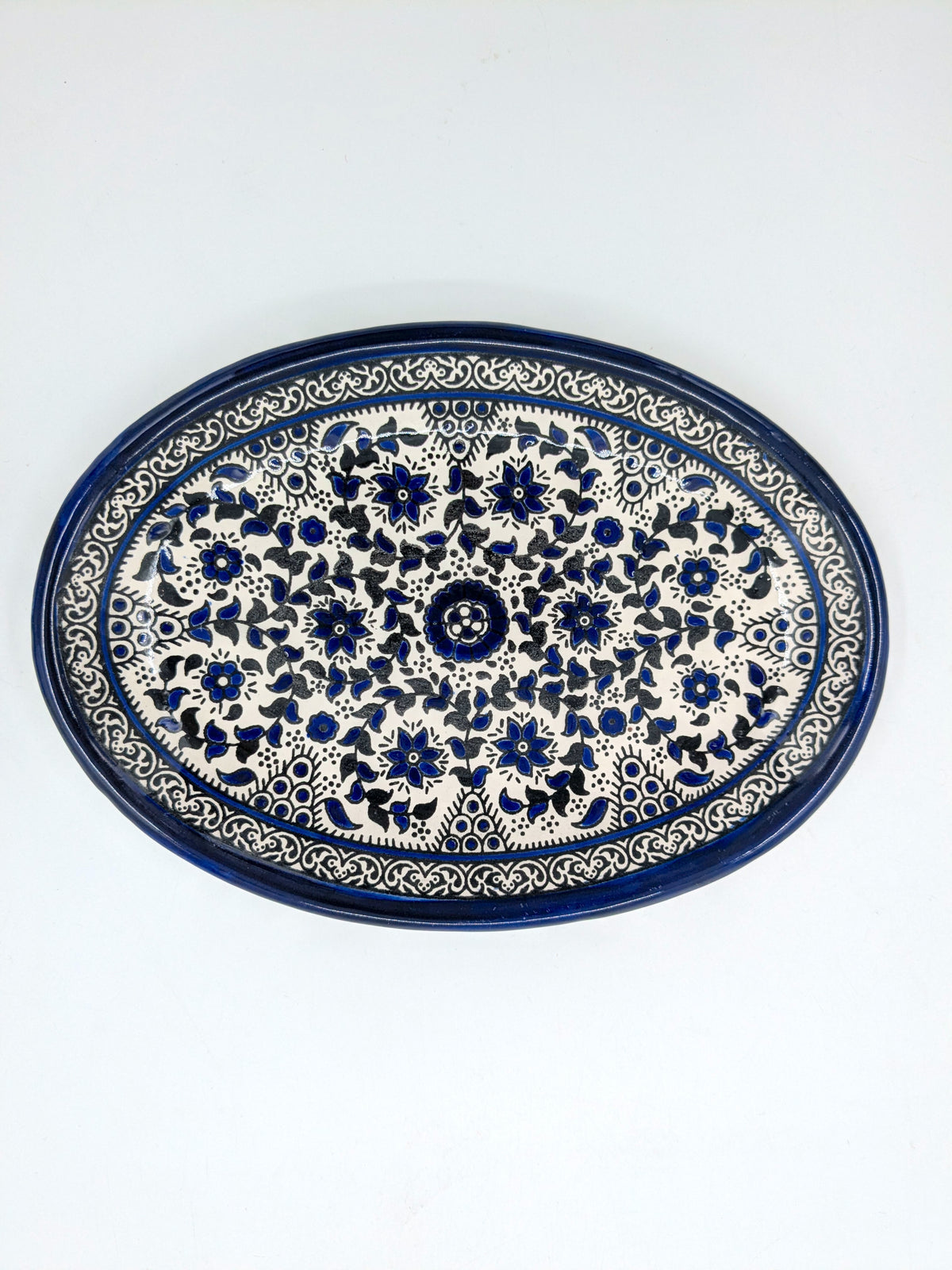 Ovale Servierplatte – Ramallah-Blau