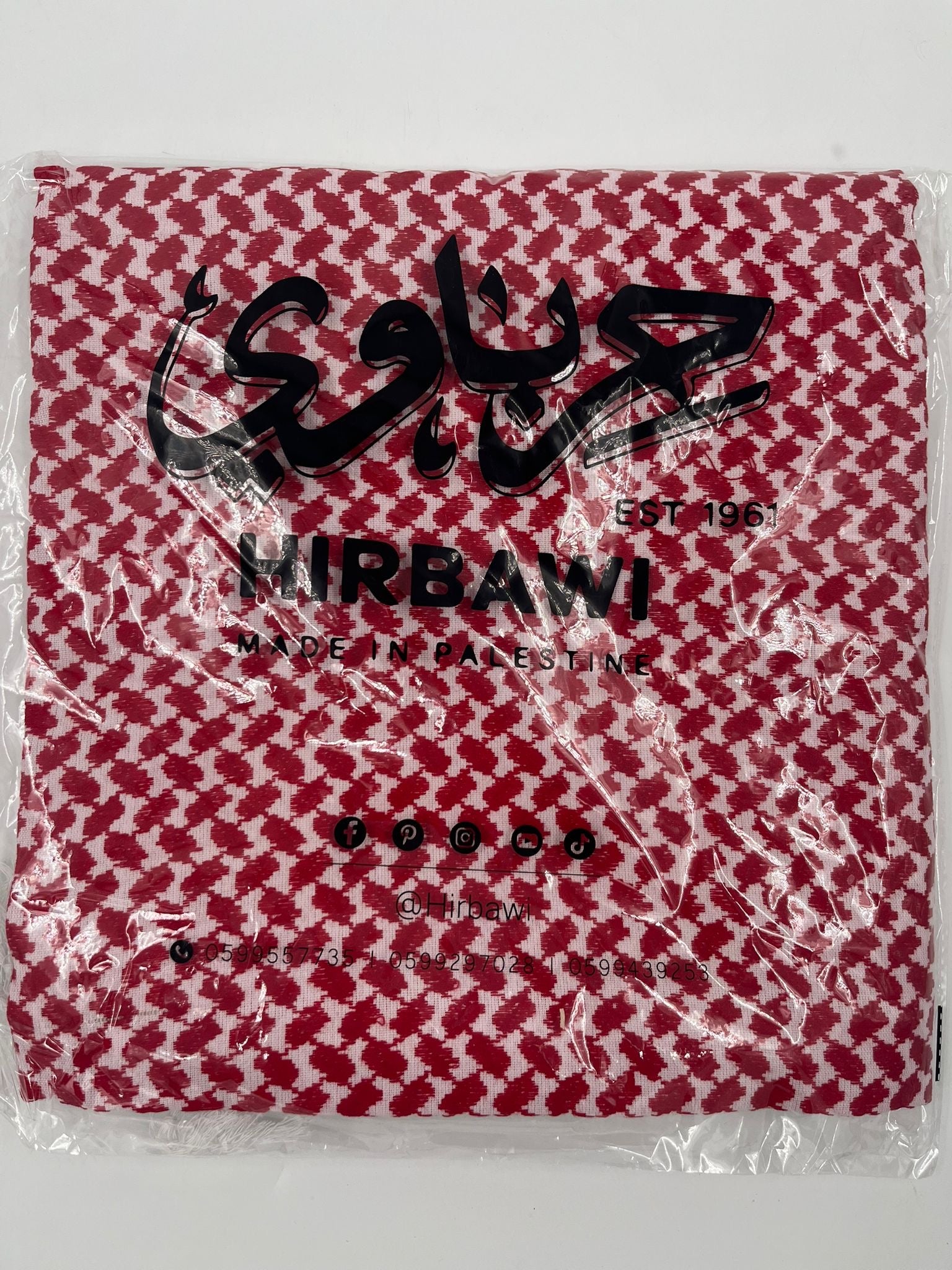 Hirbawi Kuffiyeh White & Red