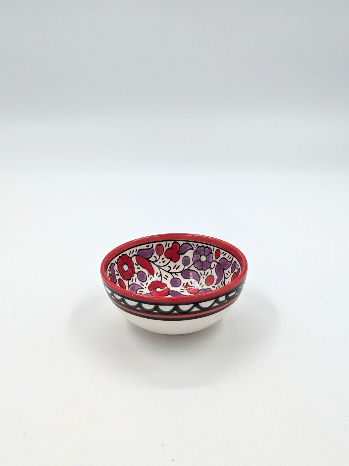 Schüssel 9 cm - rot/lavendel