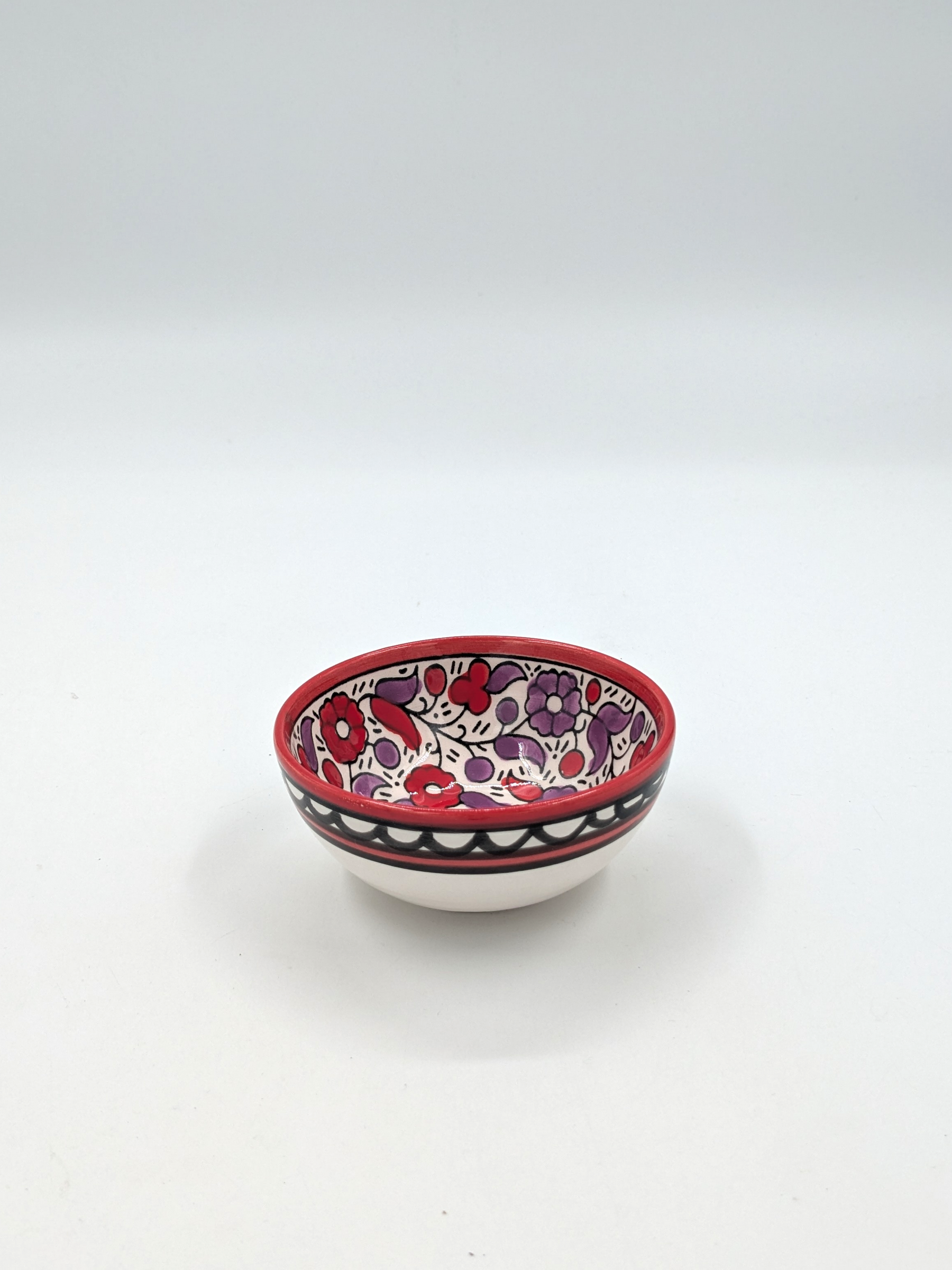 Schüssel 9 cm - rot/lavendel