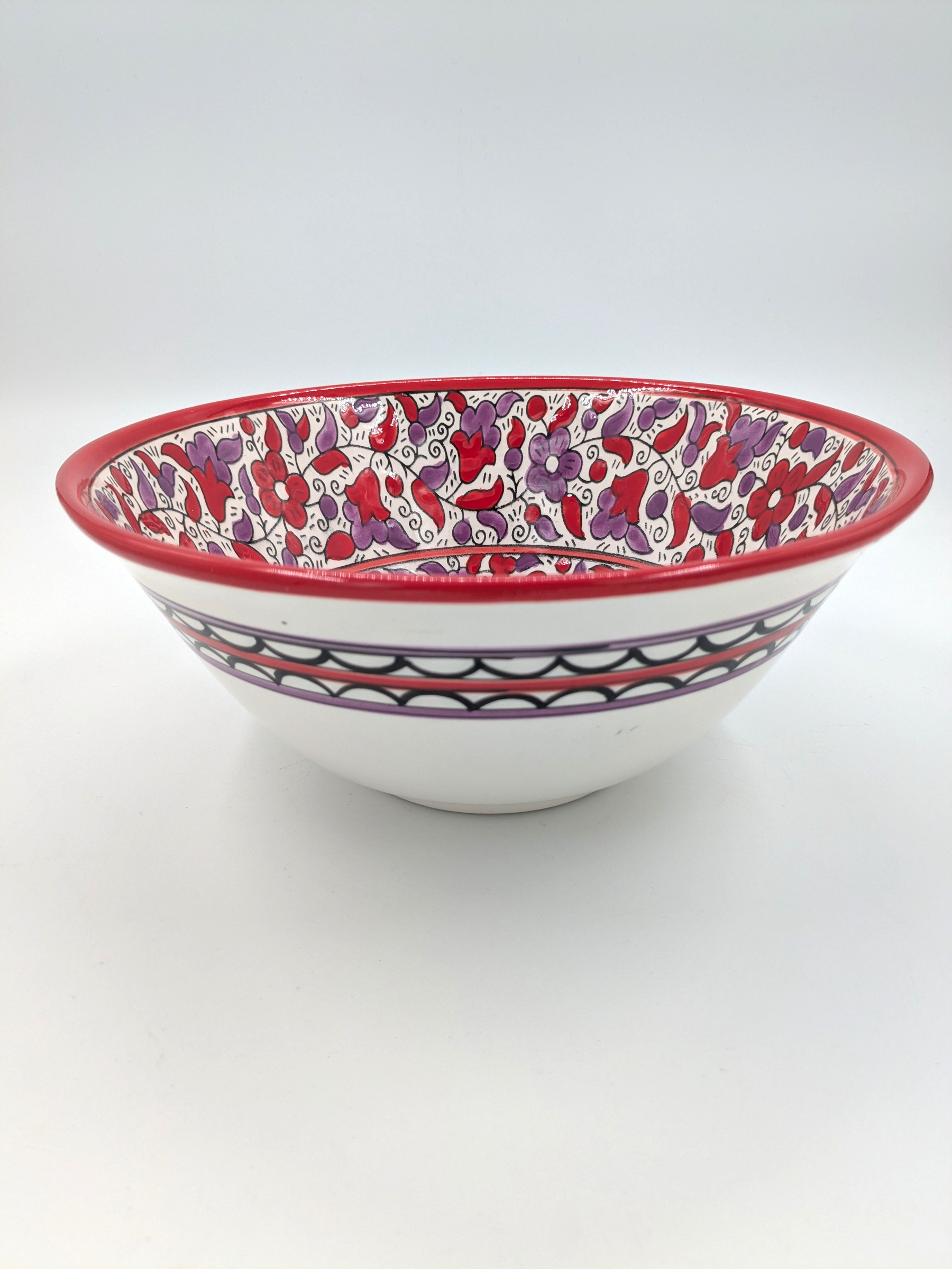 Servierschüssel - 25 cm - Rot/Lavendel