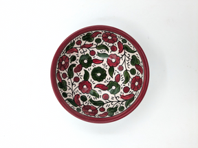 Skål 9 cm - bordeaux/grøn