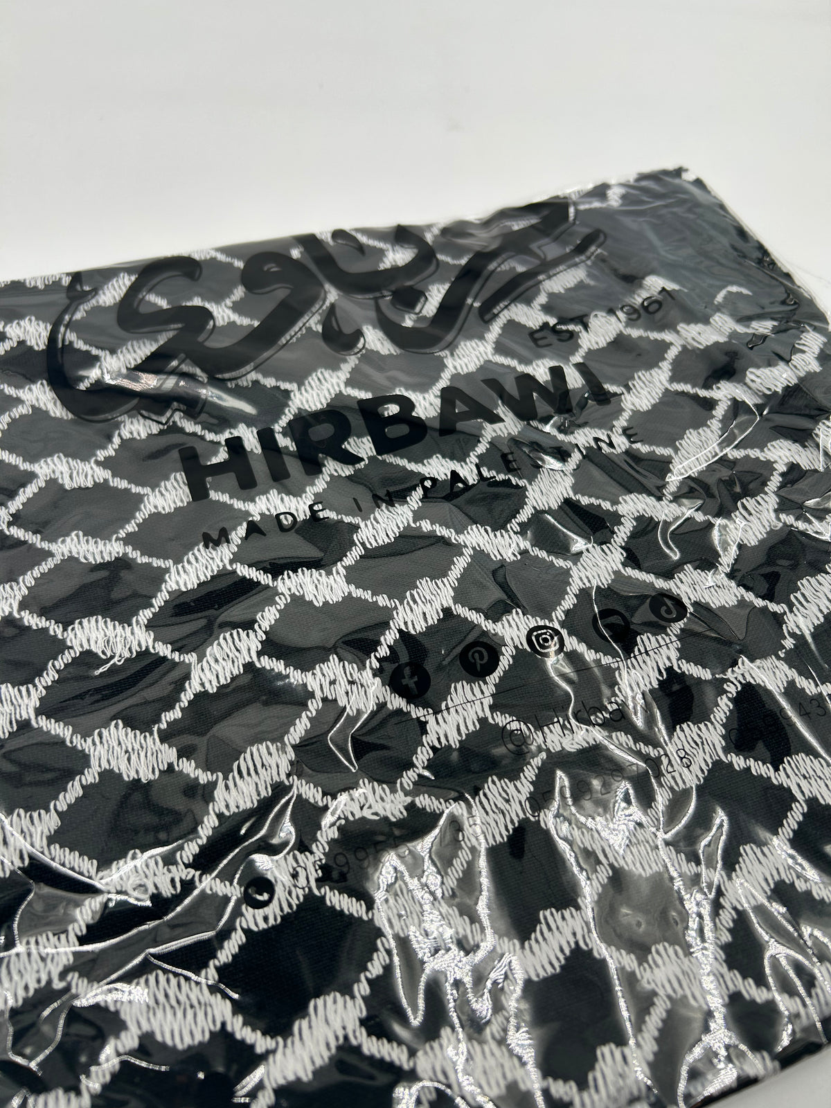 Auténtica kuffiyeh Hirbawi - negro