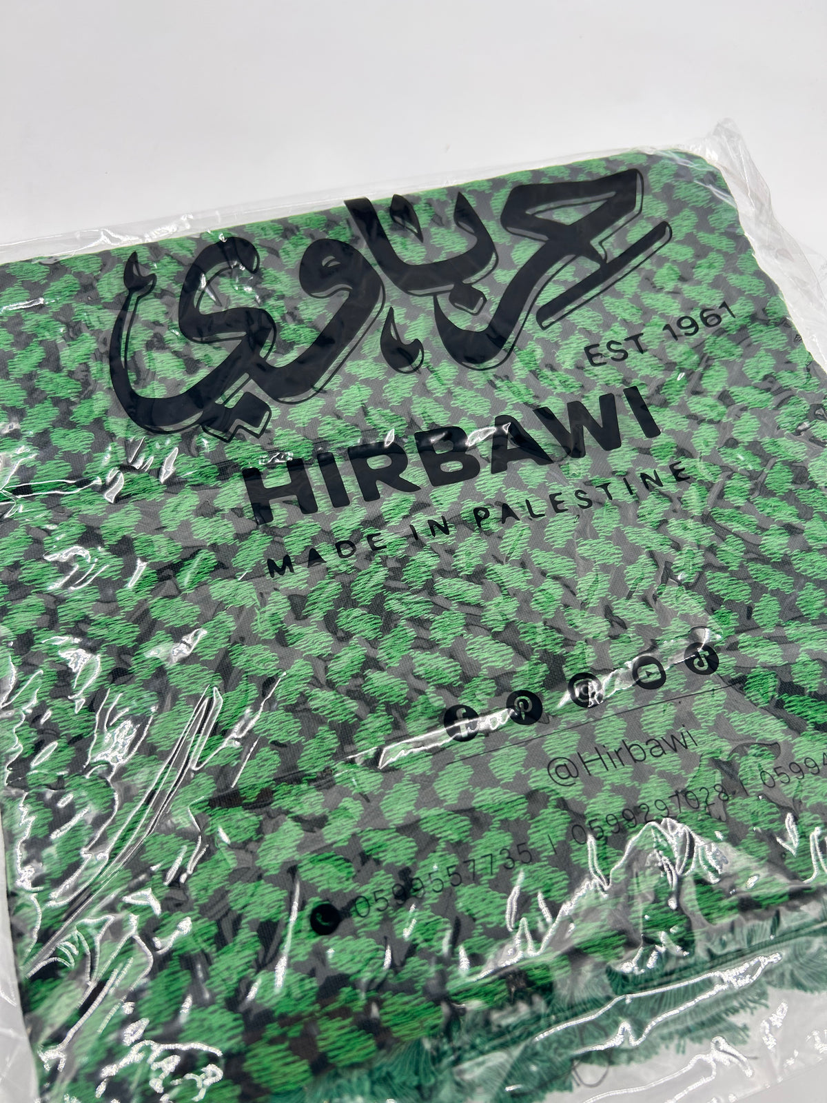 Auténtica kuffiyeh Hirbawi - verde
