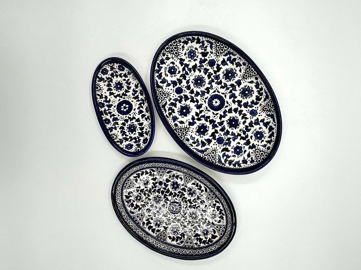 Ovale Servierplatte – Ramallah-Blau