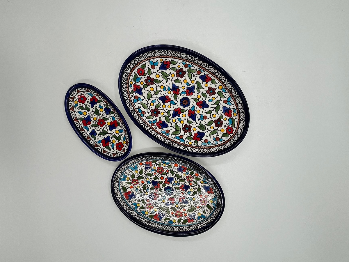 Ovale Servierplatte – mehrfarbig