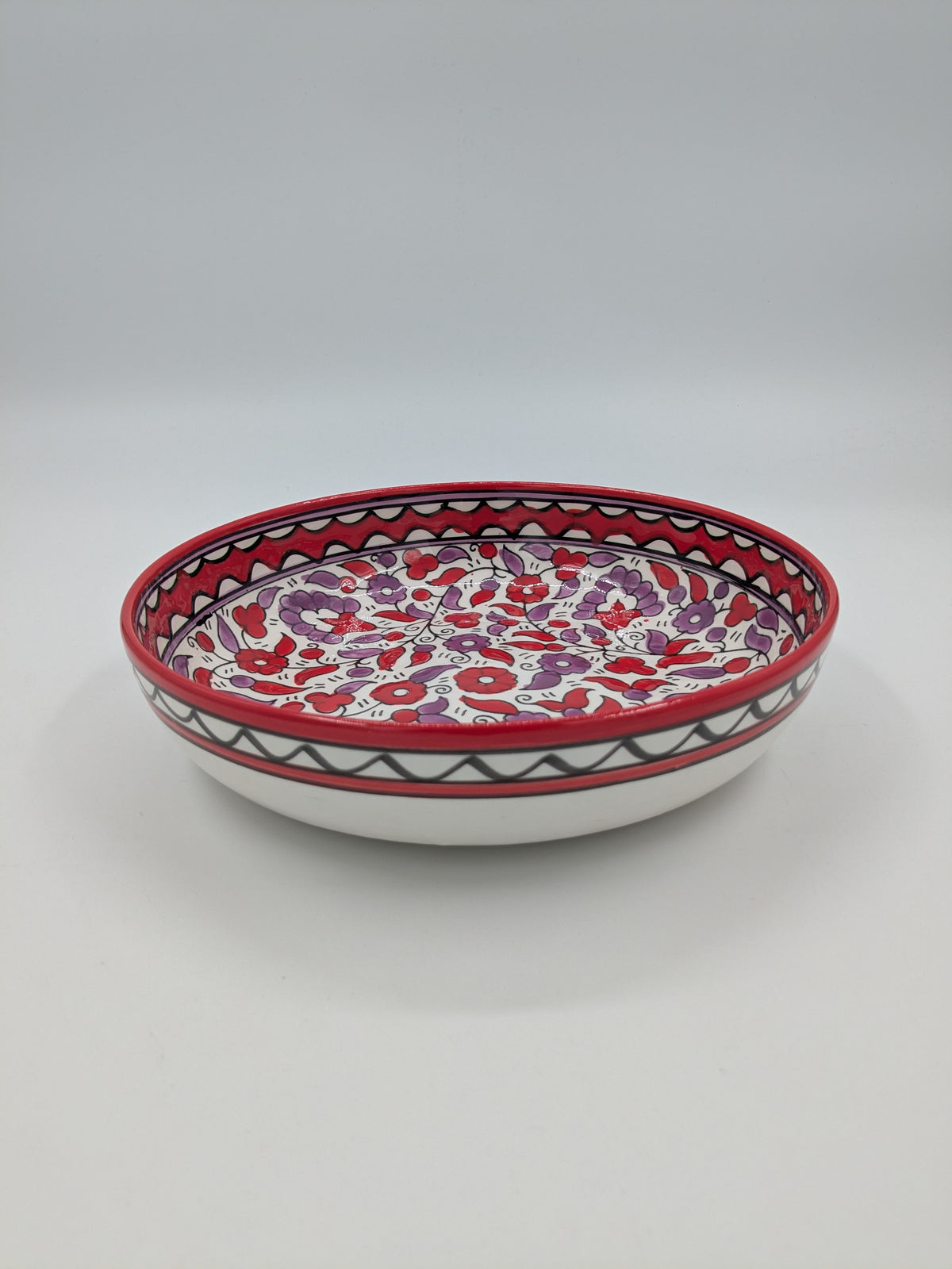 Serverings skål 18 cm - rød/lavendel