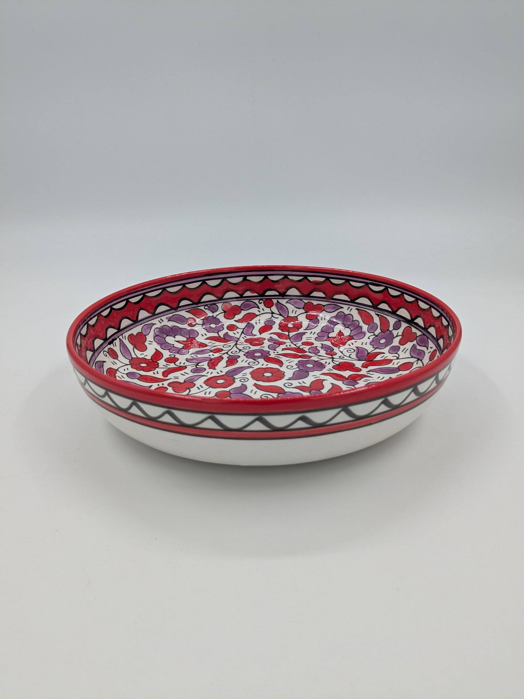 Servierschale 18 cm - rot/lavendel
