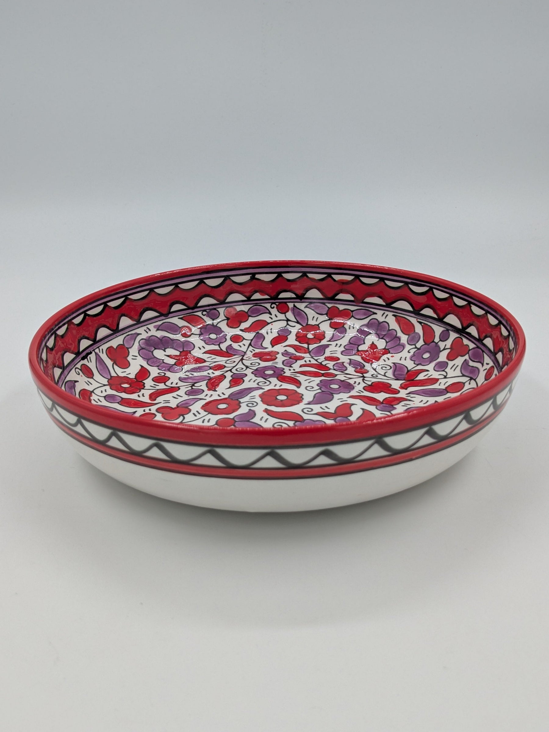 Serverings fad 23 cm - rød/lavendel