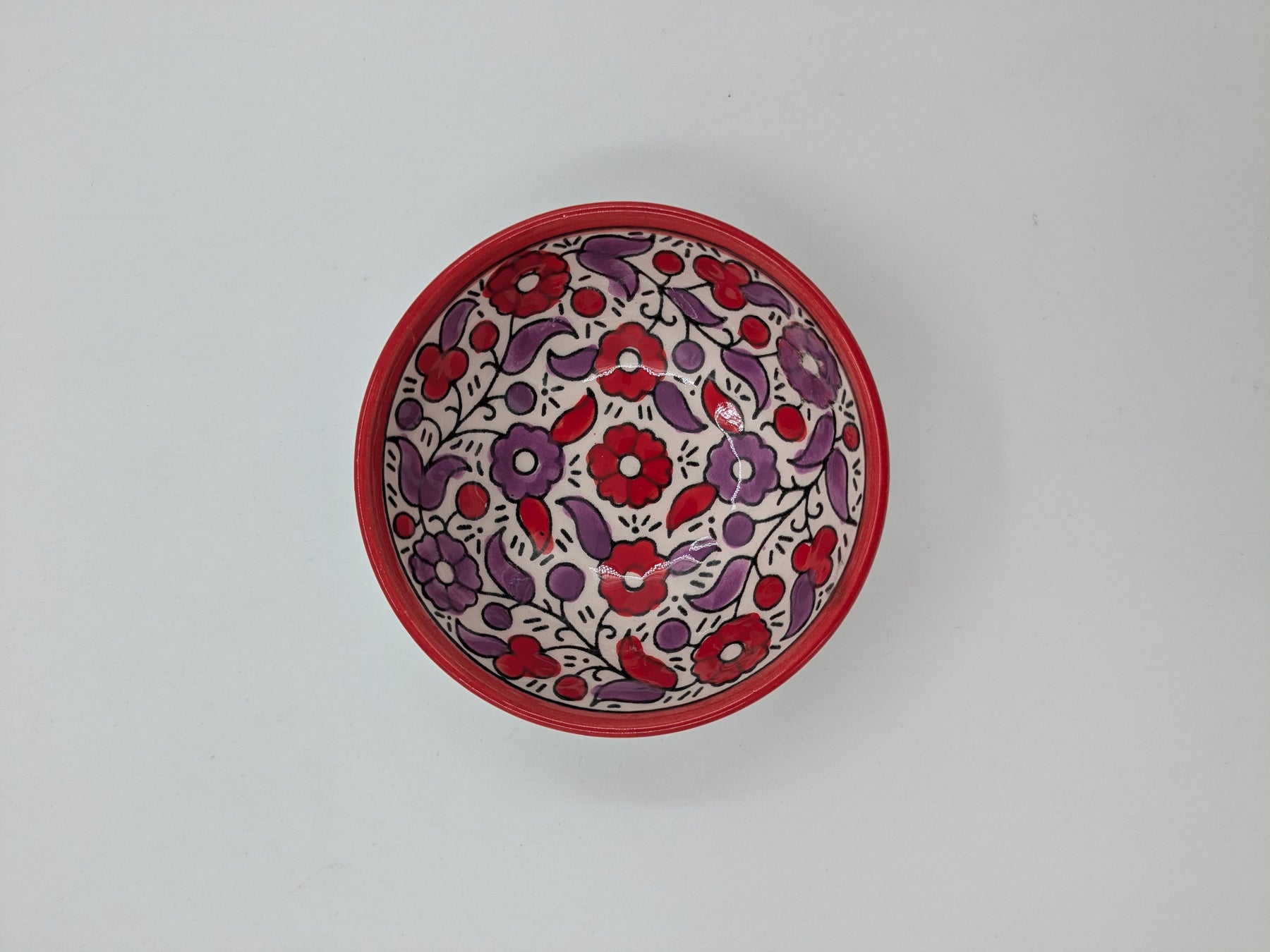 Servierschale 18 cm - rot/lavendel