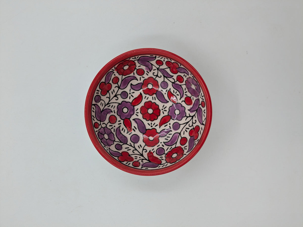 Skål 15 cm - rød/lavendel