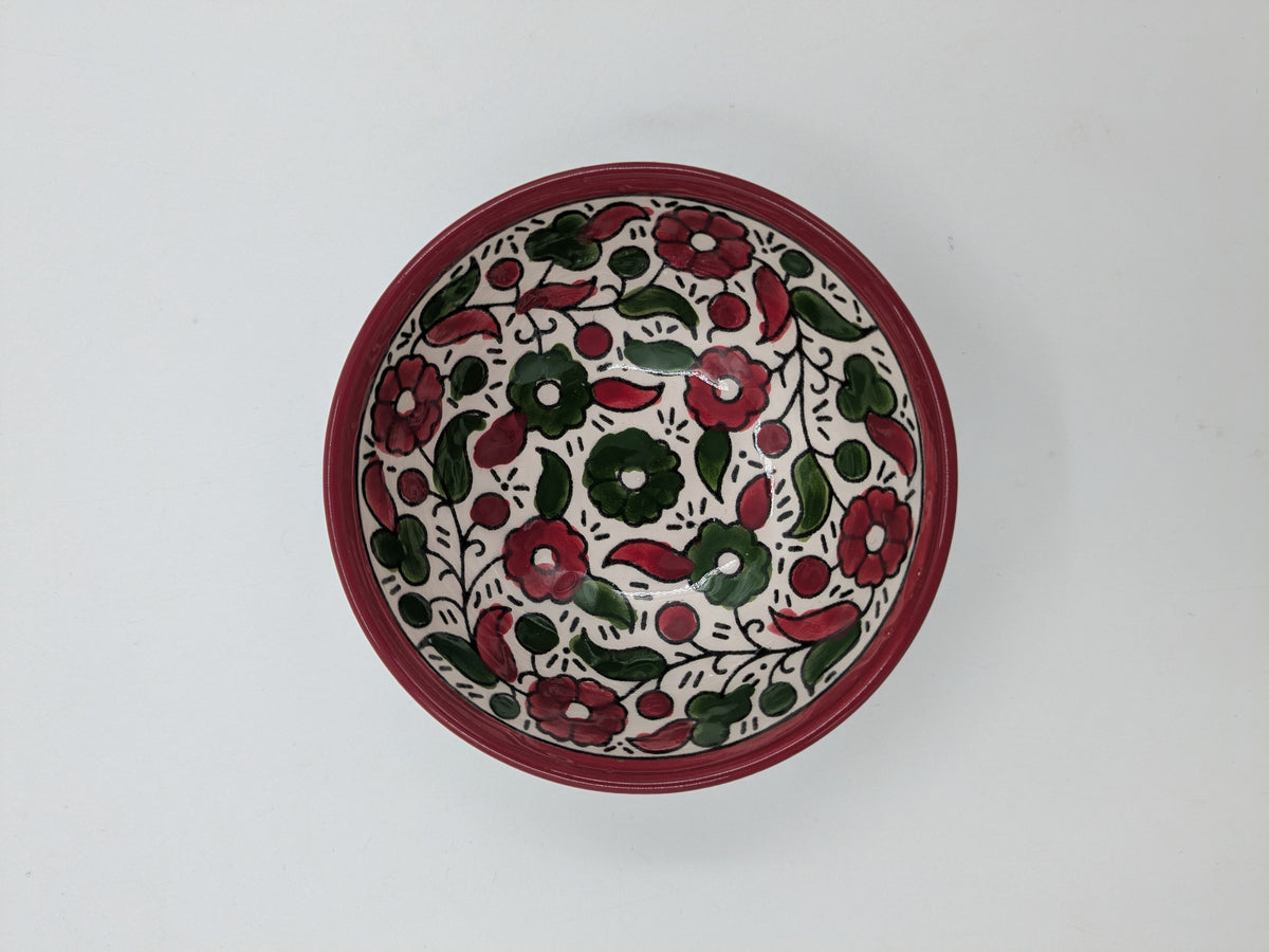 Skål 12 cm - bordeaux/grøn