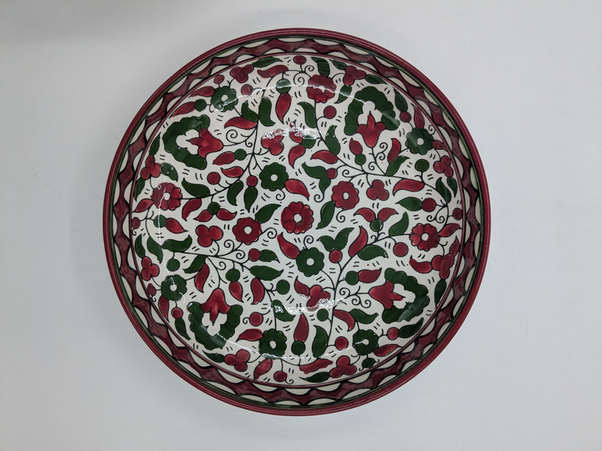 Servierschüssel 18 cm - bordeaux/grün