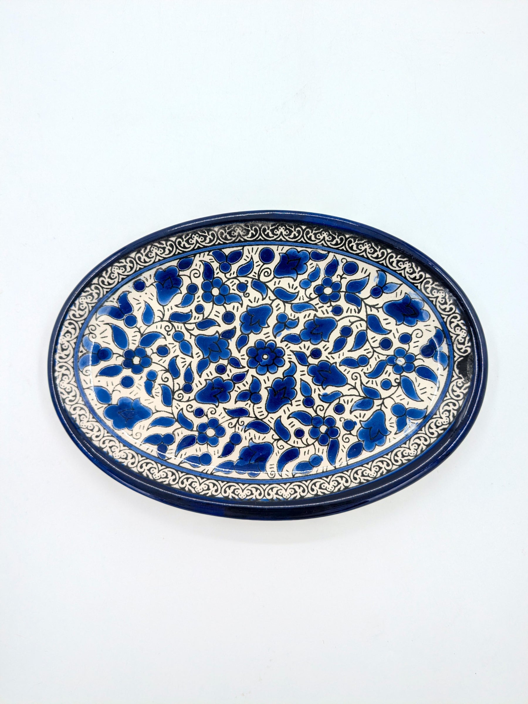Oval serving dish - multi-coloured