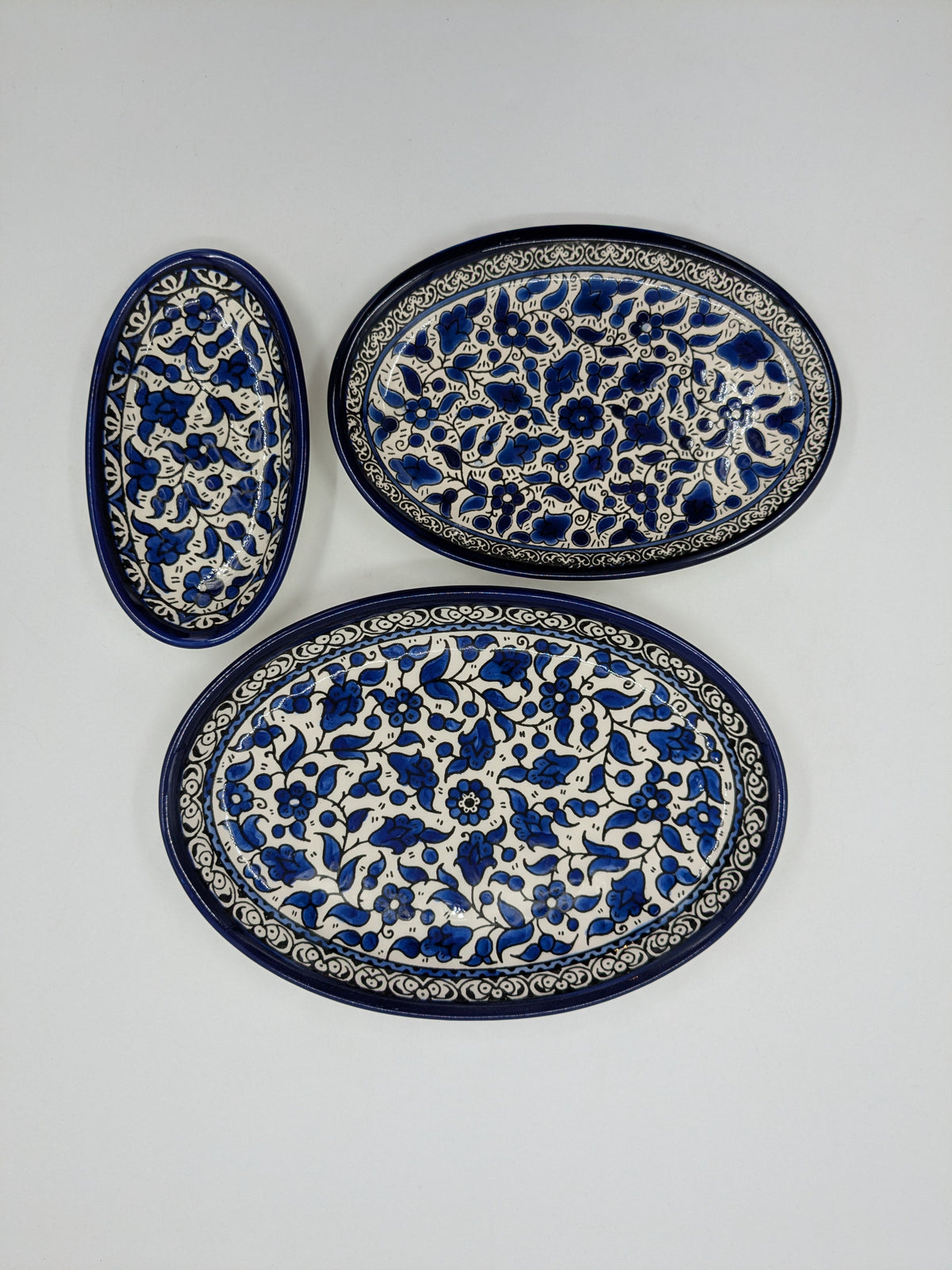 Serveerschalen - Set van 3 maten (koningsblauw)