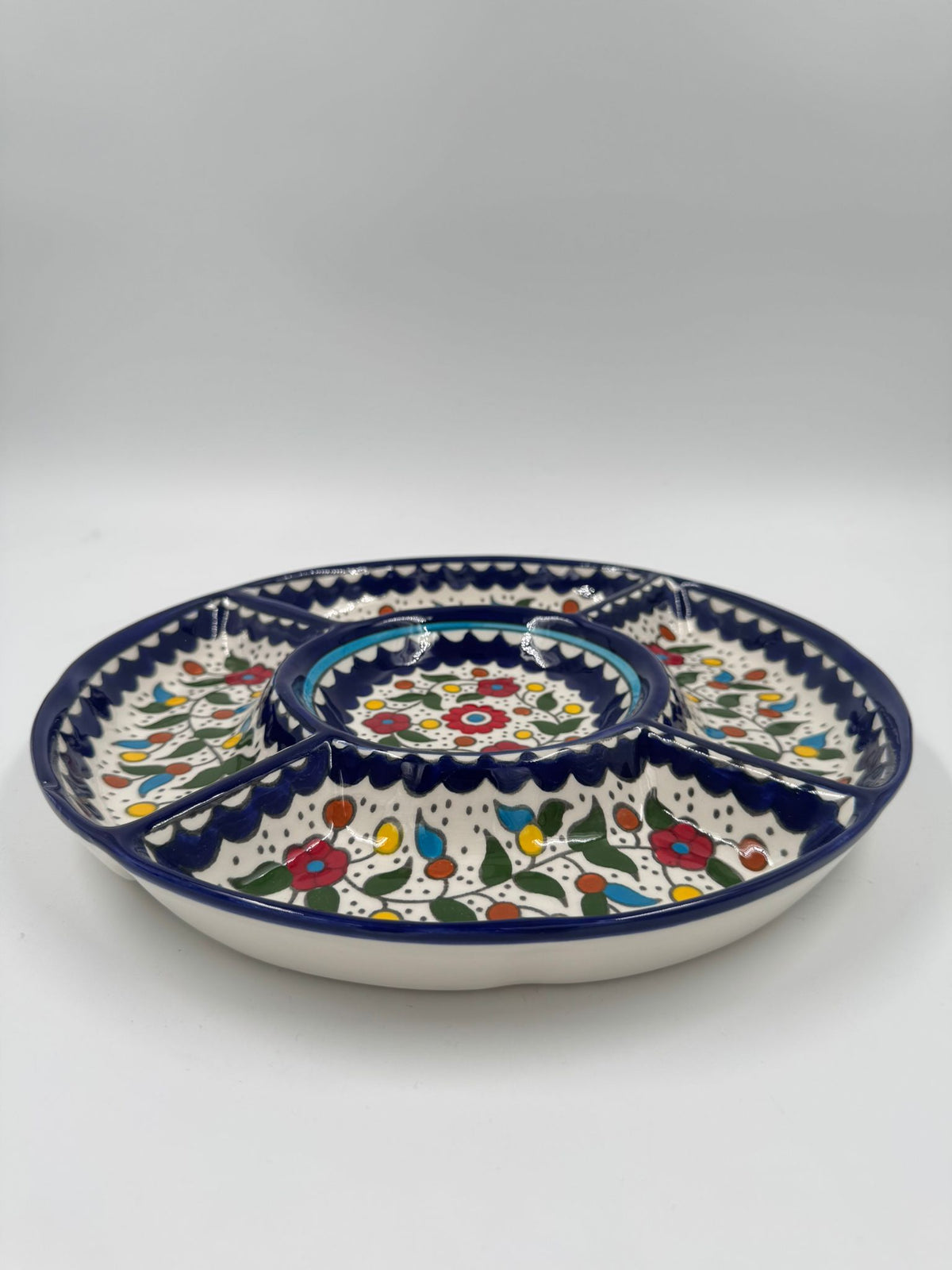 Traditionel Palæstinensisk Serveringsfad med 5 rum - 30 cm