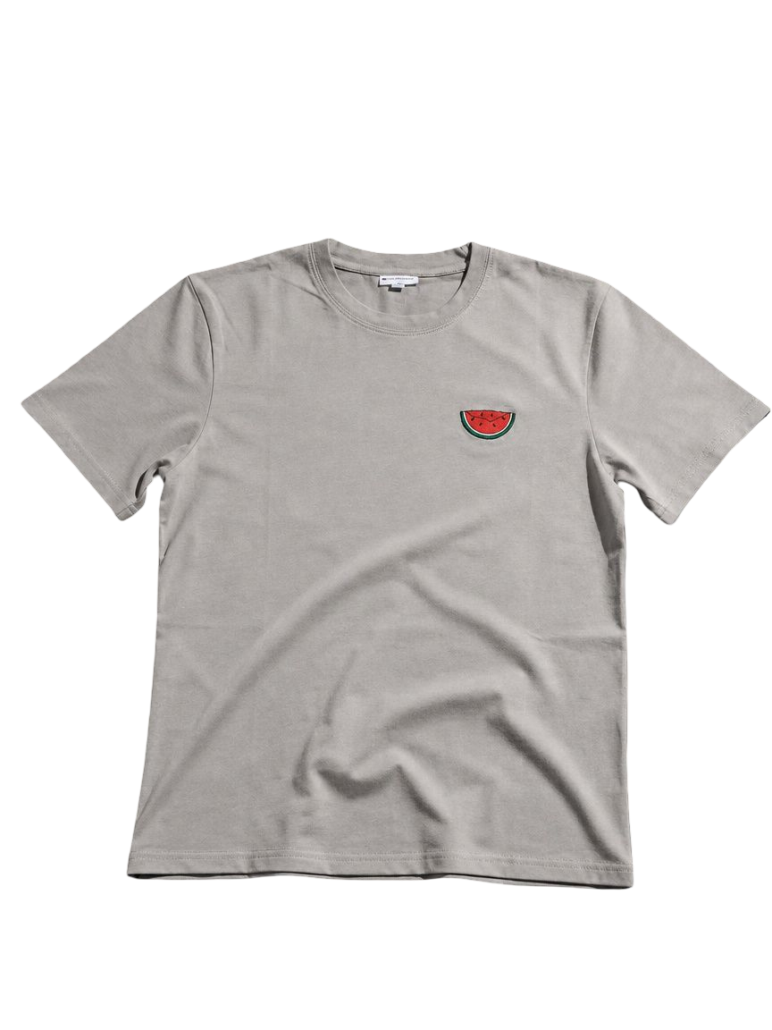 Watermelon stich t-shirt i grå - Børn/Teenager