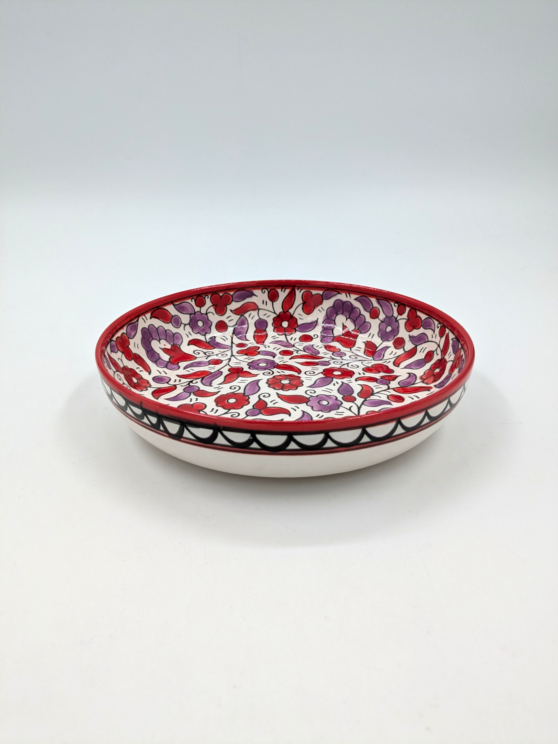 Tapasschale 11 cm - Bordeaux/Grün