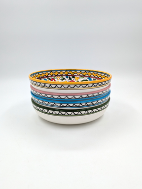Grande fascio di 4 piatti in ceramica palestinese fatti a mano - 23 cm