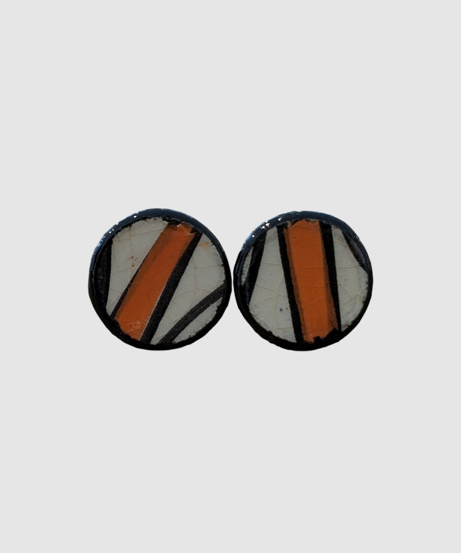Boucles d'oreilles artisanales en céramique palestinienne- M